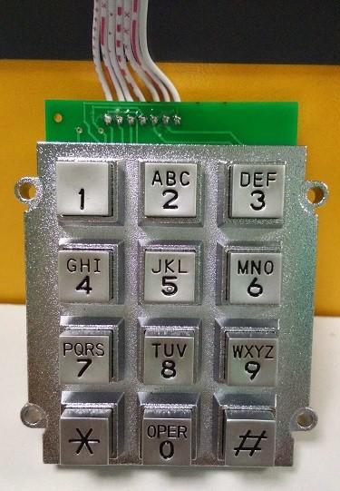 A resistência de corrosão impermeável do teclado numérico do telefone da porta do metal inclui o conector de Pin 7