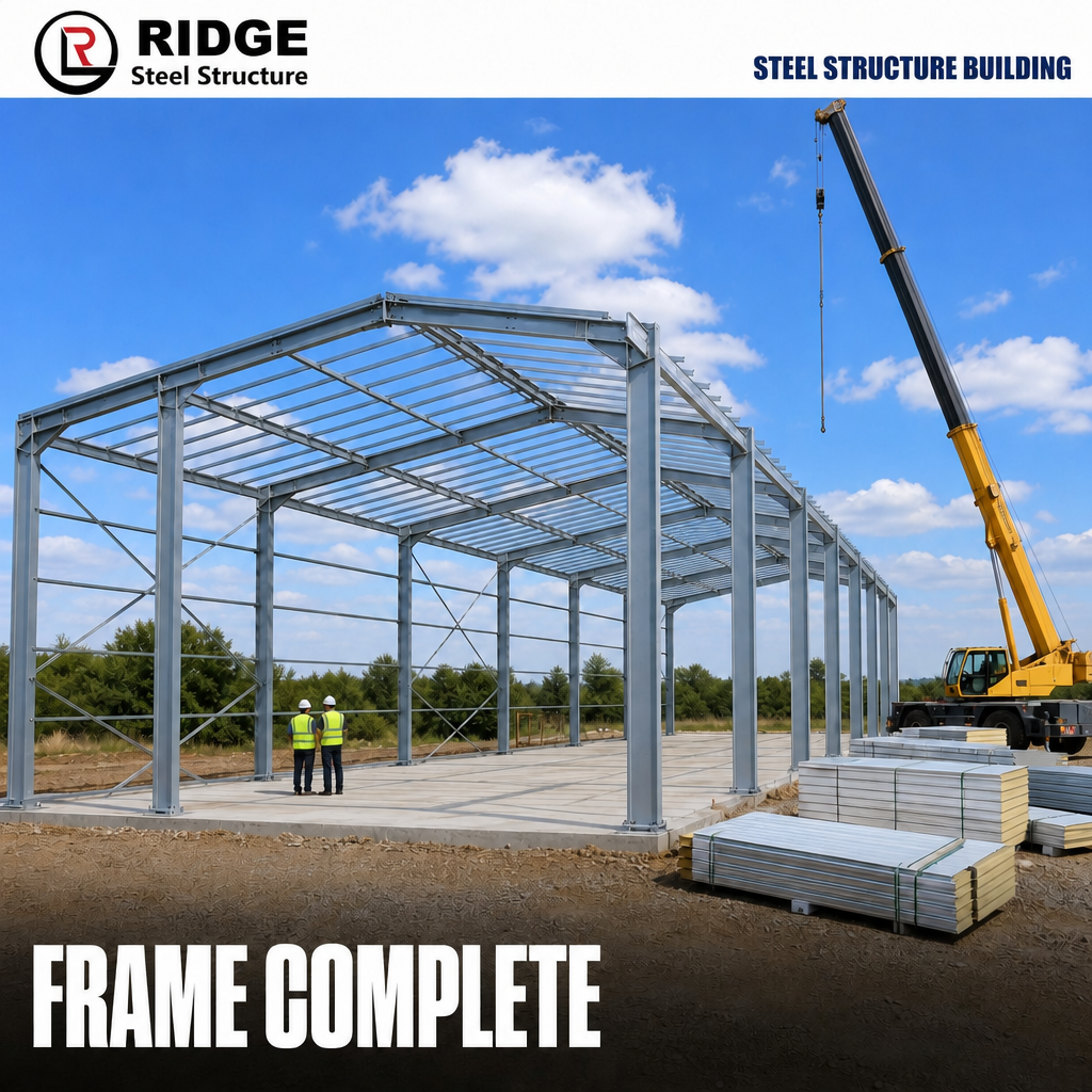 Modern Prefabricated Steel Warehouse With High-Strength Galvanized Steel