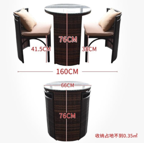 Patio Rattan Dining Table Set  Luxury Garden Restaurant Chair Furniture