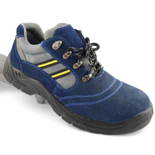 Gênero Unisex 100% de couro suéde Calçado de segurança de salto baixo CE EN20345 UF-118-B Azul real