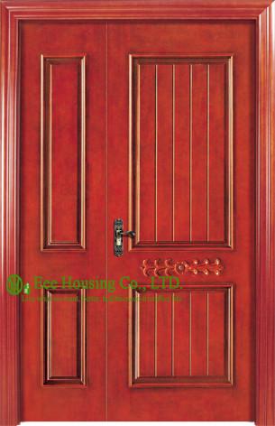 Soundproof Timber Veneer Wood Front Door Manufacture, Modern Composited Timber Door Design