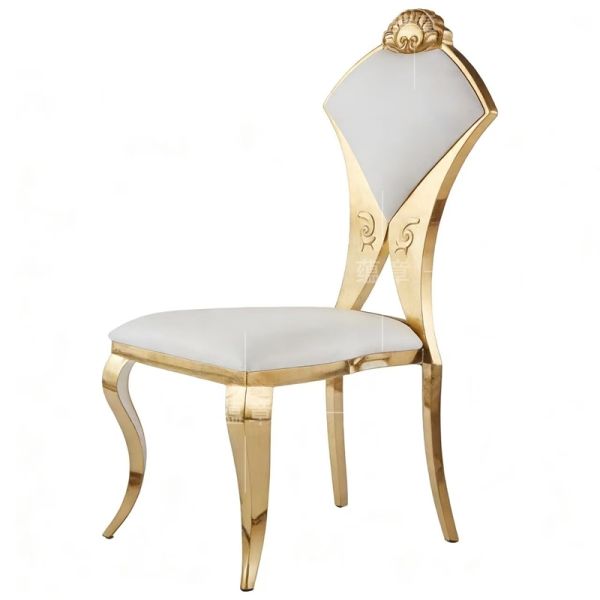 Modern Wedding Furniture Dining Chair High Quality Stainless Steel Cushion Steel Frame Durable Outdoor Use for Hotels Events
