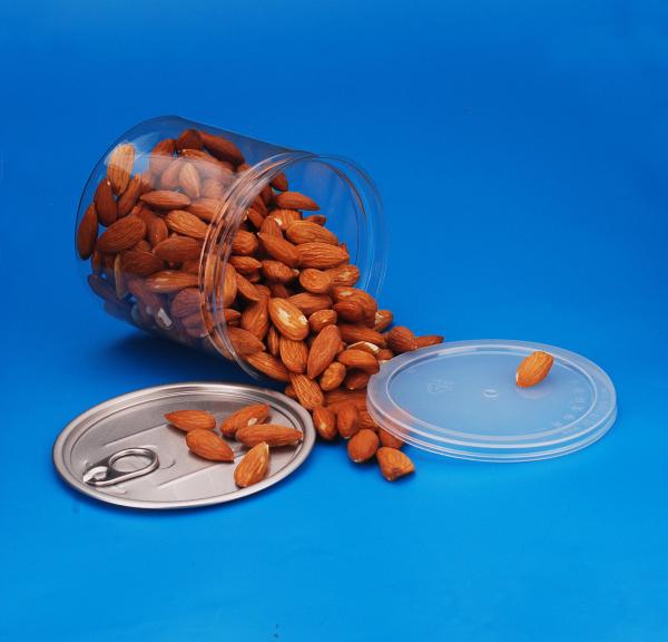 Transparent Clear PET Jars , Aluminium Cover Ball Plastic Storage Caps