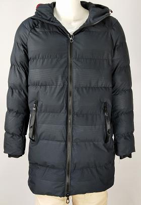 MEN'S  PARKA WITH FIX HOODY,Black and Navy