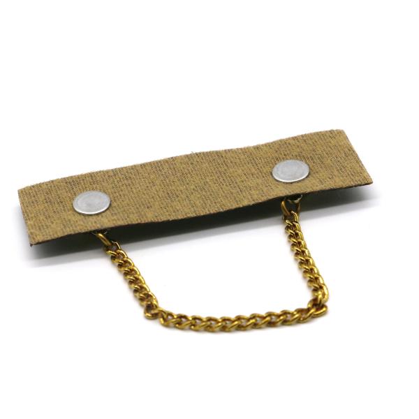 gilding Custom Leather Logo Patches For Clothes with Gold Metal Chain 7.5cm×2cm