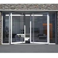 4-12mm Double Glazing Aluminum Pivot Door with Clear Glass and Stainless Steel Screen Netting Material