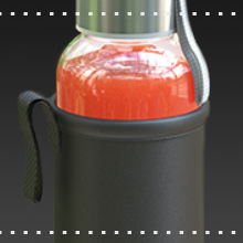Clear Glass Water Bottles, Reusable Glass Juicing Bottles Protection Sleeve and Stainless Steel Leak Proof Lids