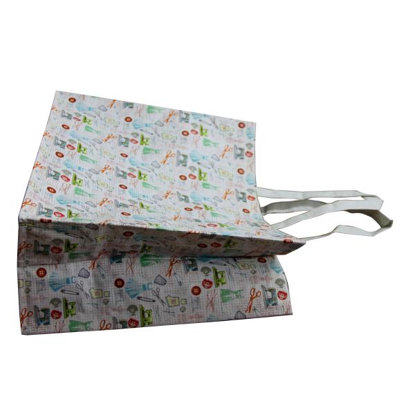 4C Printing 120g Sewing Matt PP Woven Shopping Bags For Packaging / Advertising