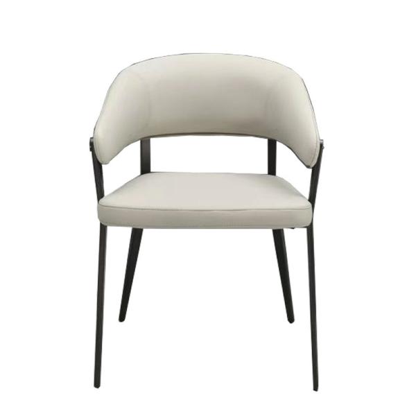 Modern Upholstered Chairs Metal Leg Nordic Style Dining Chair Leather