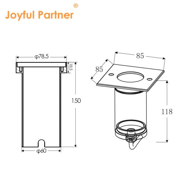 DC AC COB Led Aluminum Square Shape 304ss Front Cover LED Ground Light Для садов