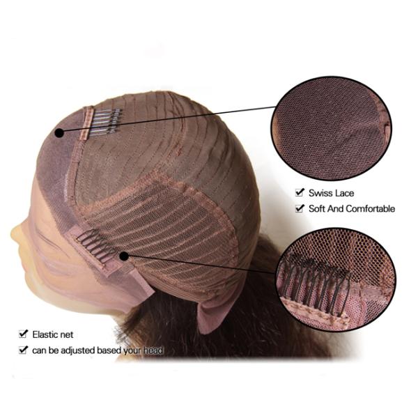 Human Hair Front Lace Wigs Deep Curly Natural Color 1b# Fast Delivery