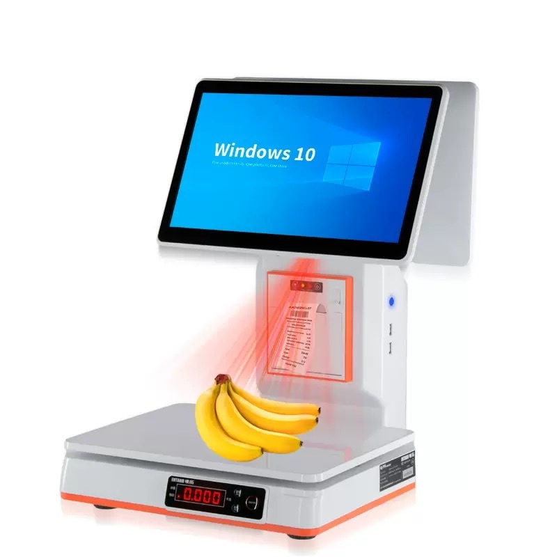 Vision Recognition AI Weighing Scale 1366*768 Touch Screen Weight Scale 15kg For Fresh Produce Deli