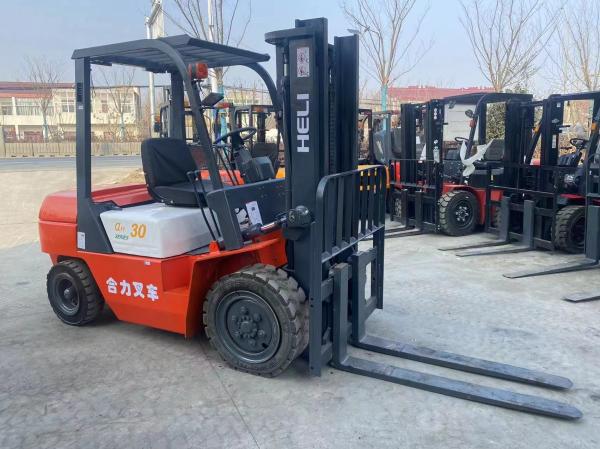 Manual Transmission Used 3 Ton Forklift 2nd Hand Forklift With ISUZU Engine