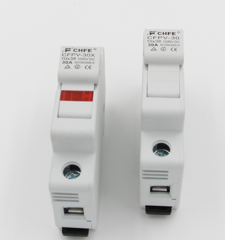 10X38 1A to 32A 1000V DC Solar PV Fuse Holder GPV Thermal Porcelain Fuse Base Switch with Indicator Lamp