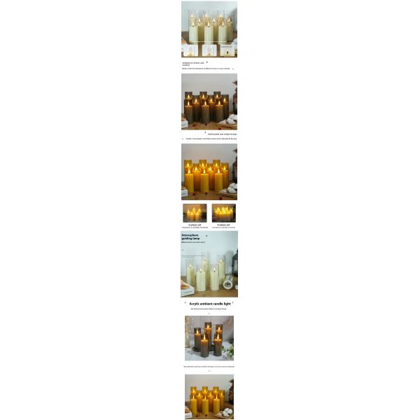 Handmade Cordless LED Candles Cylinder Flameless Wax Pillar Candle Customized