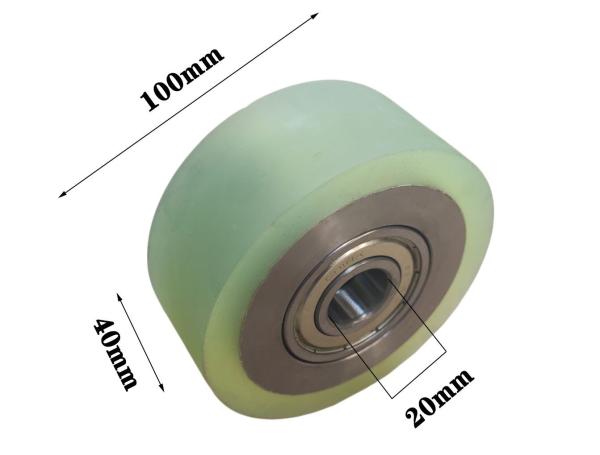 Heavy Duty PU Rubber Rollers With Bearings Double Rail Wheel OD100MM 1 Ton Unpowered