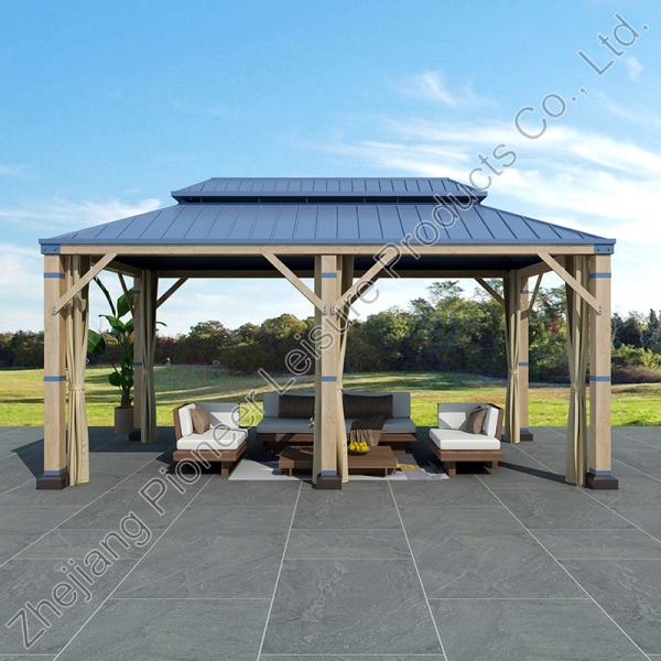 Grande Jardim ao ar livre 3x4m Terraço rígido Capela à prova d'água Tenda Pavilhão Gazebo de alumínio para eventos de jardim