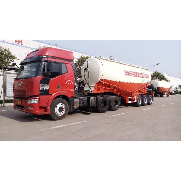 Cement Bulker Trailer With 50 Tons Loading Capacity , Truck Transporter Trailer 6mm Thickness Steel