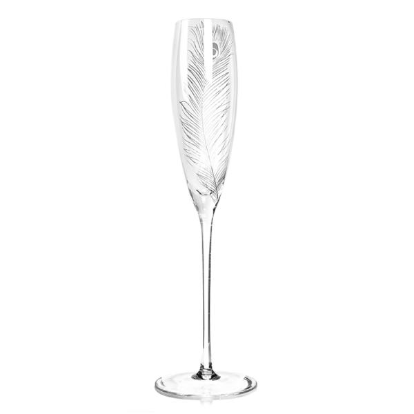 200ml Champagne Festival Glass , Christmas Wine Glasses With Stem Feather Patterned