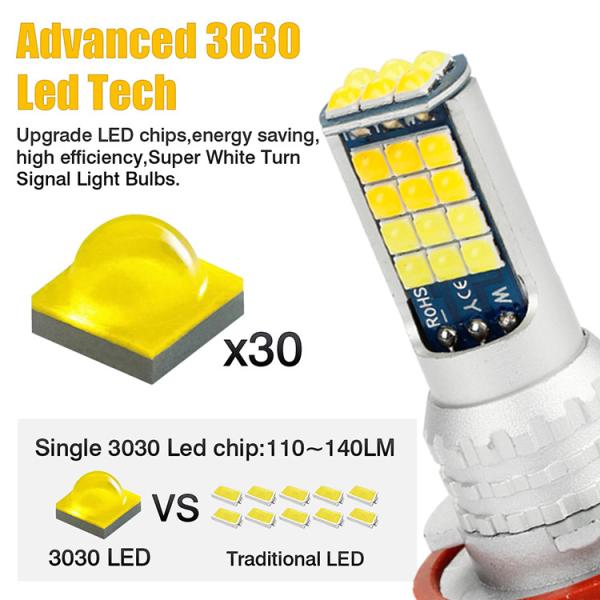 High Power Universal Automobile Fog Lights Two Color Light H11 9006 881 H3 H8 H7 3030