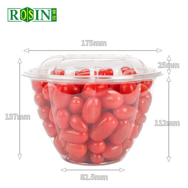 48 Oz Plastic Disposable Clamshell Fruit Packaging For Fresh Cut Fruit