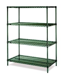 18 cremalheira comercial do shelving do fio da cola Epoxy do verde de D para o ambiente molhado da umidade alta