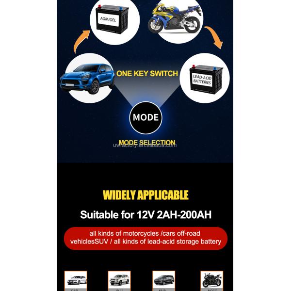 OEM Orders 12V 10A 15A Automatic Charging Smart Auto Charger Portable Car Motorcycle Battery Charger for Lead Acid Battery
