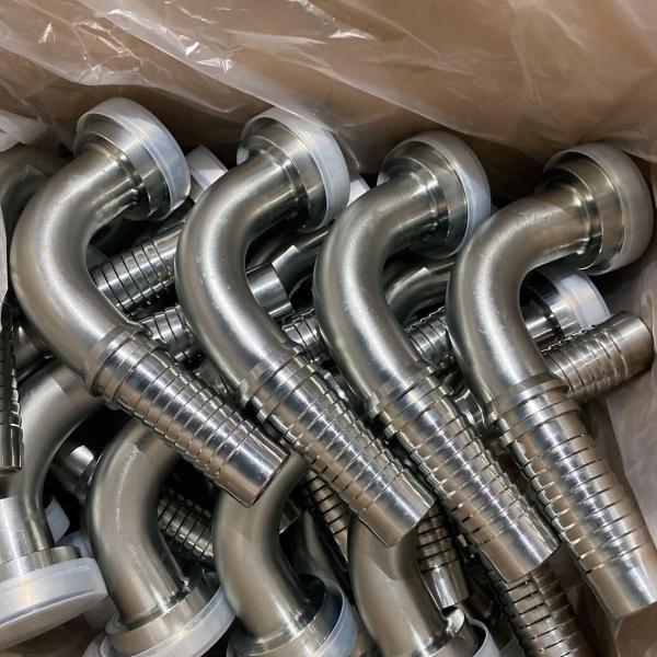 87992 9000psi Hydraulic Hose Flange Fitting 90 Degree Elbow Sae