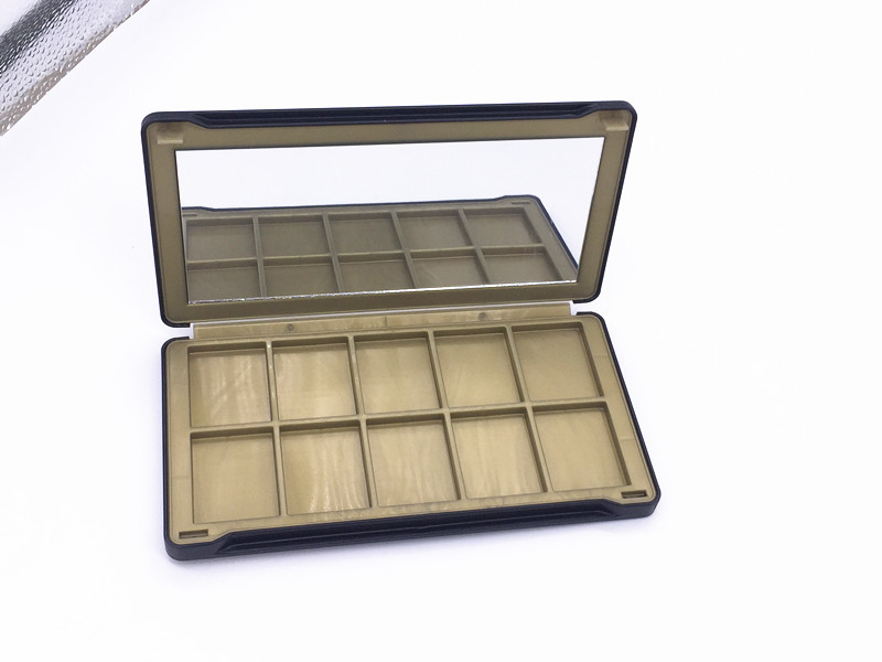 200x105x18mm Large Rectangle Metal Gift Cosmetic Skin Care Gift Tin Box With Mirror 9 Frames