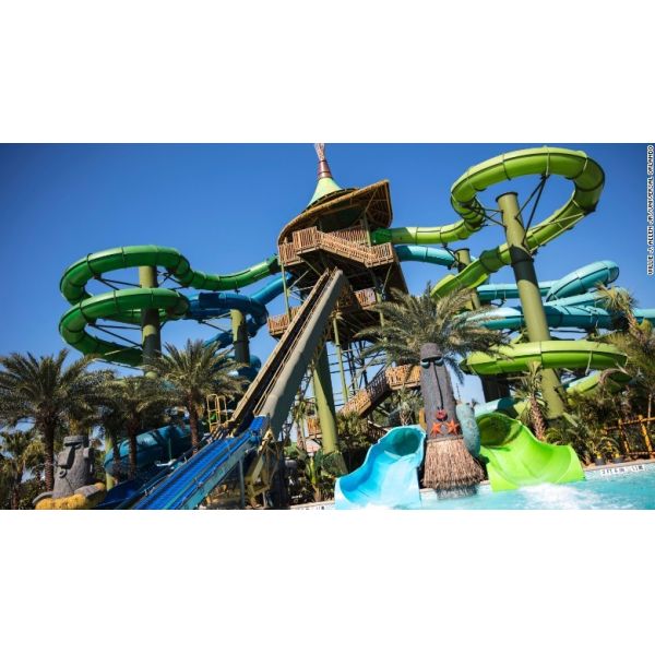 Water Park Pool Spiral Water Slide Aqua Loop Water Slide Mat Riding Slide Inflatable Raft