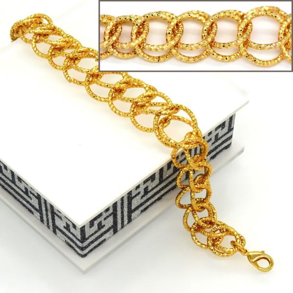 Big size thick chain Trendy jewelry Men & Womans bracelet Bangle 18K Real Gold Plated Lin