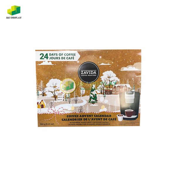 350g Double Copper Advent Calendar Display Box For Capsule Coffee