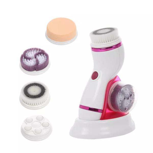 4 In 1 Facial Cleansing Brush Electric Sonic Vibration Face Scrubber Massage