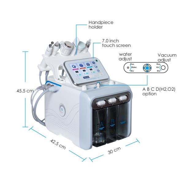 2018 hottest facial cleaning,skin tightening,Misouturing 6 handles in 1 oxygen hydro machine for spa/clinic/salon use