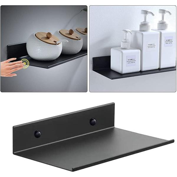 2 mm espessura prateleiras flutuantes pretas foscas para armazenagem e decoração