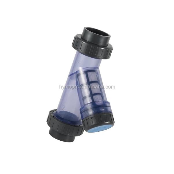 Industry 1 Inch Transparent PVC Y-Strainer with Socket/Thread Connection and Handle