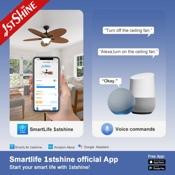 Remote Control 1stshine Ceiling Fan Light with 5 ABS Fancy Design Blades and LED Lighting