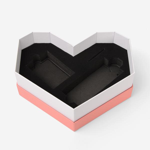 Custom Recyclable Biodegradable Luxury Gift Paper Box Cardboard Bridesmaid Heart Shaped Pink Flower Sponge Personalized Logo
