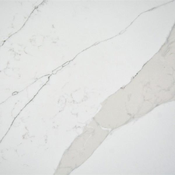 Quartzo branco lustrado de pedra projetado de quartzo 3200*1800 Calacatta