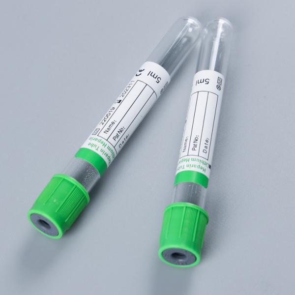 CE ISO Green Cap Lithium Heparin Disposable Vacuum Blood Collection Tube With Rubber Plug Трубка собрания крови вакуума гепарина лития крышки зеленого цвета ISO CE устранимая с резиновой штепсельной вилкой
