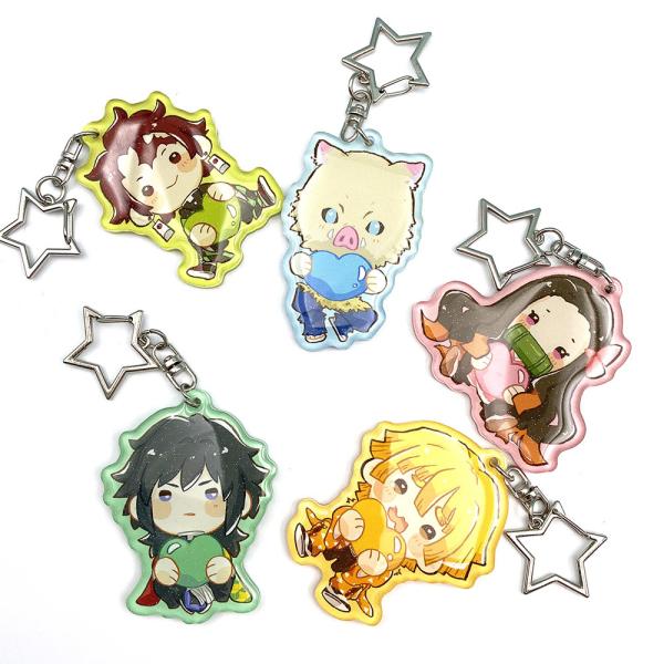 Custom Personalized Eco-friendly Plastic Single Epoxy with Glitter Acrylic Charms Non-Clear Keychain