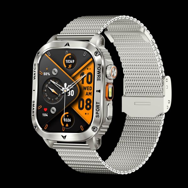 AK80 Smart Watch 2.01inch IPS Big Screen BT Call Flashlight for Sport Outdoors Health Men IP68 Waterproof Dafit Smartwatch