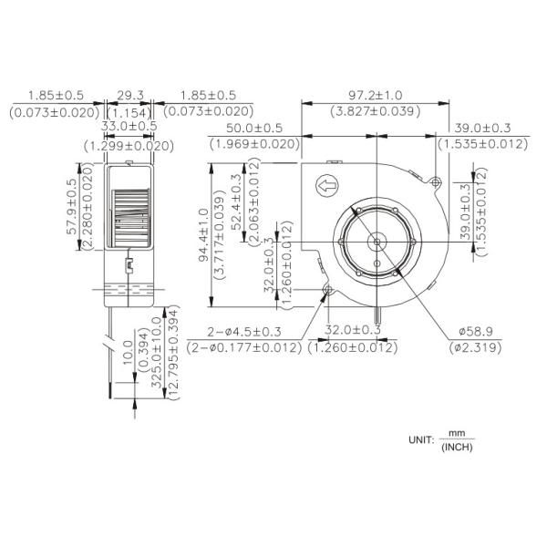 High Air Flow BFB1012EH BFB1012HH DC Blower Fan
