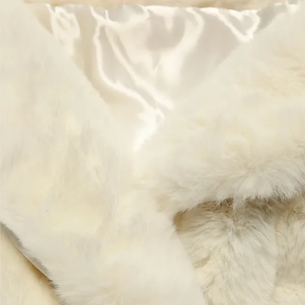 White Faux Fur Stole  Soft Plush Faux Fur Accessories