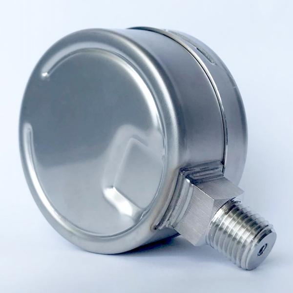 Glycerine Manometer 10 Bar Liquid Filled Pressure Gauge Oil SS316 NPT Removable Ring