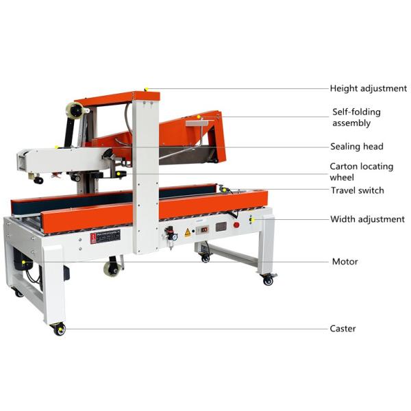 Adjustable Carton Flap Folding and Sealing Machine for Various Carton Heights