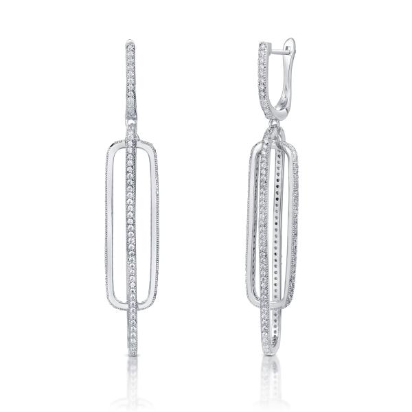 Vivienne Westwood silver hoop earrings AAA+ 925 Silver CZ Earings For Women