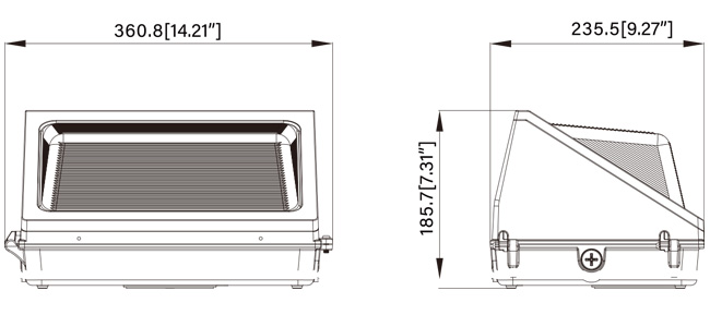 7500lm 90 градусов 60W -150W Led Wall Pack Light Photcell Sensor Dusk To Dawn Ra70