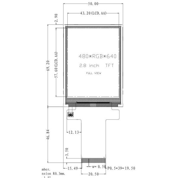 480x640 высокое разрешение TFT 2,8