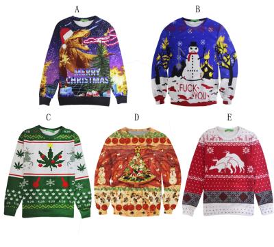 3D Printing Plus Size 4xl Christmas Jumper , Male Christmas Jumpers Pullover